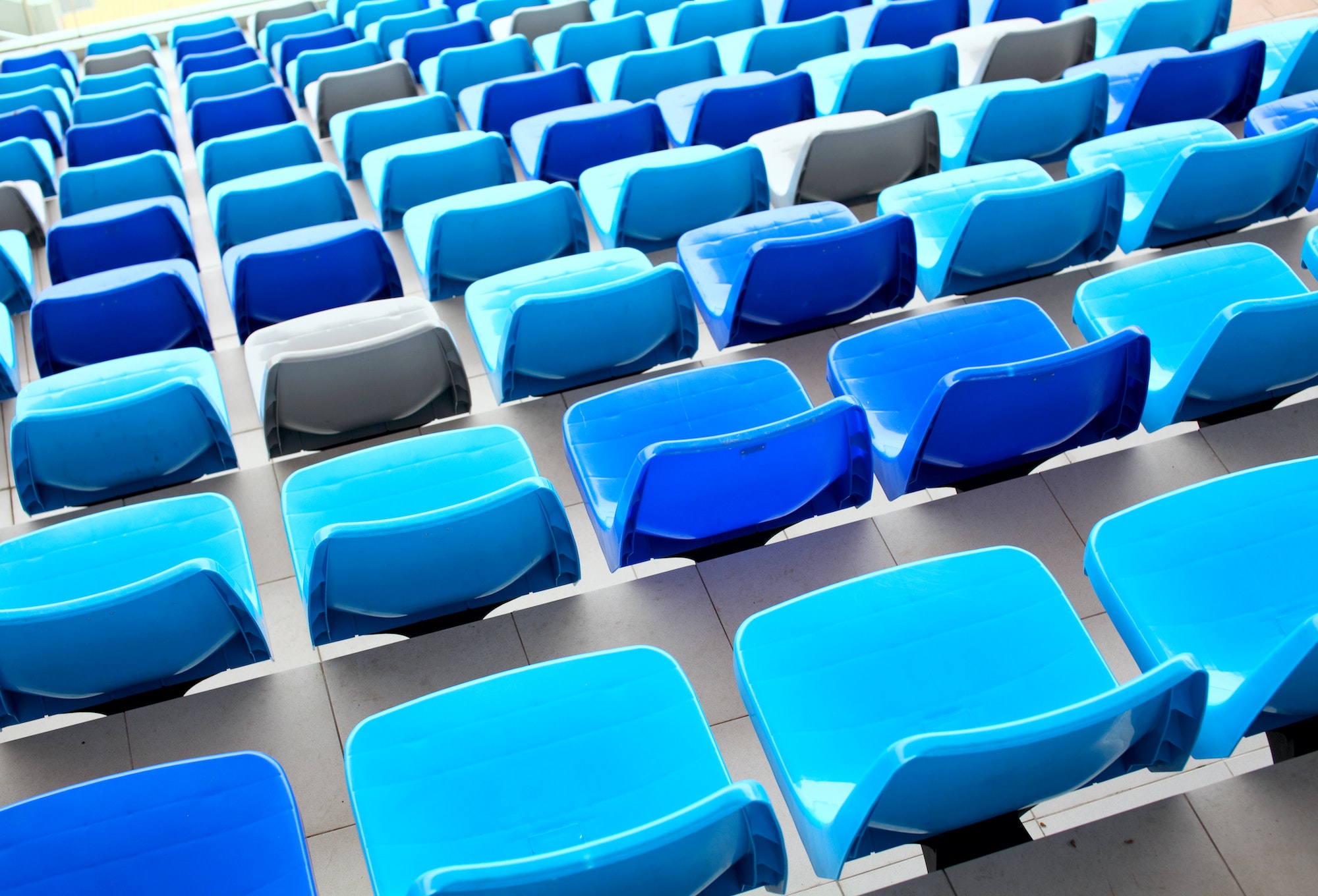 Blue seats at stadium